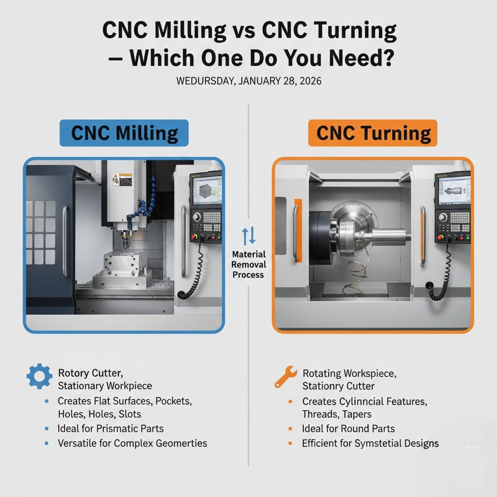 CNC Milling vs CNC Turning